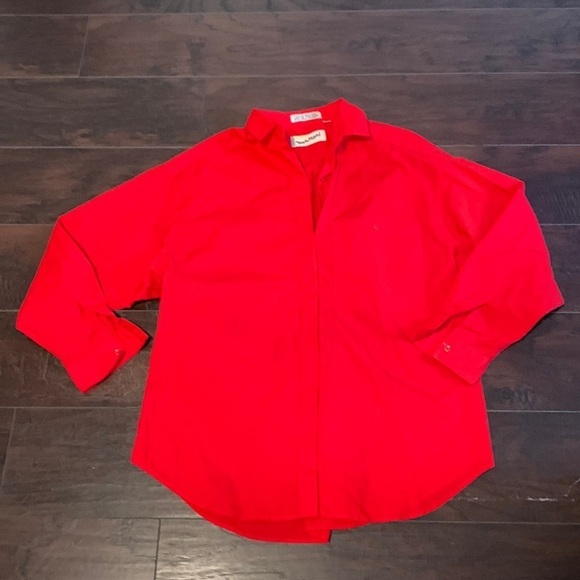 Vintage Red 1980s Diane von Furstenberg Blouse, sz M. - Picture 4 of 12